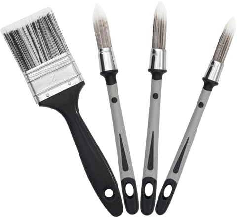 4 Malerpinsel Set, 0,45/0,6/0,75/2 Zoll Lackpinsel, Berufe Kleine Malerpinsel, Prämie Maler Pinsel Lackierpinsel für Wände, Holzfenster, Türrahmen, Streichen, Reinigung Von Ritzen