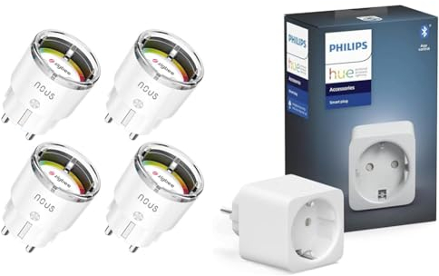 NOUS A1Z Zigbee Steckdose & Philips Hue Smart Plug weiß, smarte Steckdose, kompatibel mit Amazon Alexa, 1-er Pack