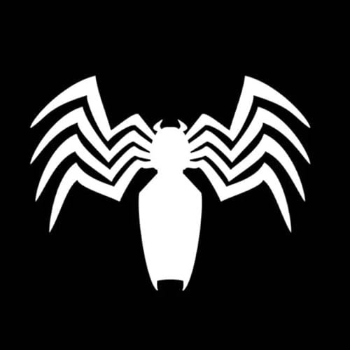 15CMx11.4CM Spider-Vinyl-Aufkleber Auto-Aufkleber Venom Schwarz/Silber Auto Stoßstange WC Kühlschrank, Wand, Tür, Motorrad Elektro-Fahrrad-Aufkleber Dekorative Aufkleber
