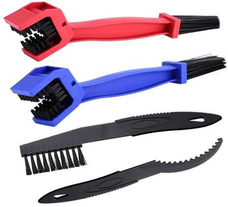 Bike Motorcycle Chain Cleaner Brush Kit, Bike Cleaning Tool Set, Durable Bicycle Chain Gears Maintenance Cleaning Brush kit, Bicycle Clean Brush Kit for Bike Chain/Sprocket Cycling, 4pc