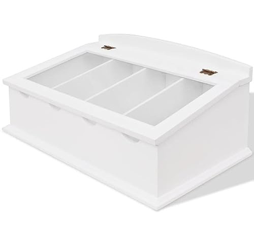 Rantry Besteckkasten aus MDF, weiß, im Barock-Stil, Sideboard, Küchenschrank, selbsttragendes Bücherregal, Aufbewahrungsschrank
