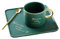 eKsdf Espresso Tassen Set Kaffeetasse 200ml Espressotassen mit Unterteller und Löffel Mokkatasse Keramik kaffeebecher mit Goldrand für Espresso, Latte, Café, Mokka, Tee (Grün)