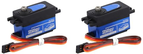 Drfeify Kit de Servomoteur Numérique 2 Pièces 12 Kg, Mécanisme de Direction Entièrement en Métal, Moteur de Télécommande à Profil Bas pour Voiture de Camping-Car, Dérive Télécommandée