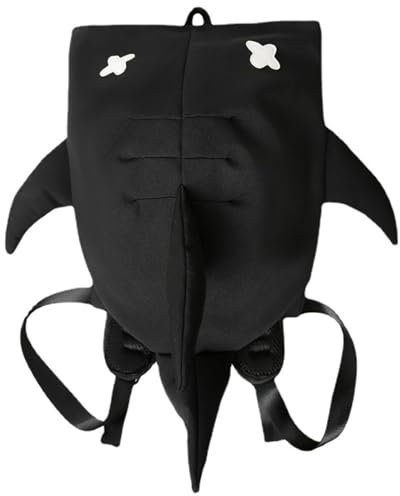 Haifisch -Rucksack, 3D -Haifisch -Tasche, Reißverschluss Geräumige Neuheitspanne, Trendiger tragbarer Kinder -Rucksack mit Griff (Schwarze) Kinder -Rucksäcke