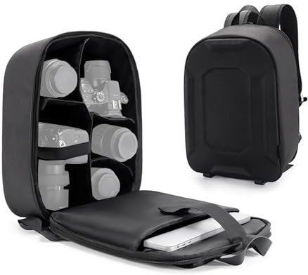 Andoer Multifunctional Camera Backpack Hardshell DSLR Camera Bag Large Capacity Camera Case Waterproof Photography Bag with 13.3 Inch Laptop Compartment Tripod Holder for Women Men Photographers