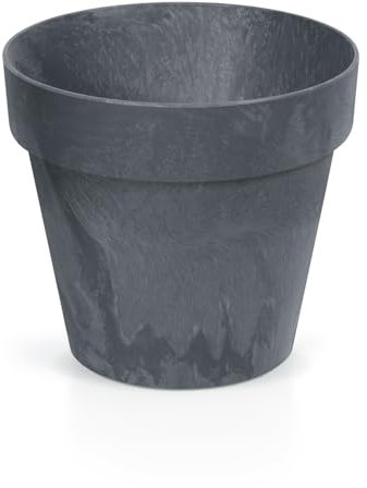 DIKEL Pot de fleurs diamètre 40 cm, hauteur 35 cm, bac à fleurs, aspect béton, en plastique durable, résistant aux intempéries et aux UV, cache-pot pour un aménagement élégant de jardin et de pièce,
