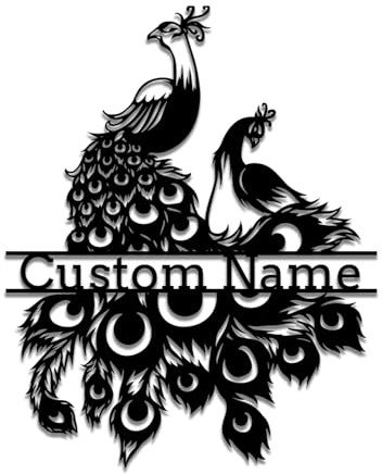 Personalisierte Wanddekoration aus Metall, Pfau, Metallschild, Pfau, Metall-Wandkunst, Pfau, Metall, Heimdekoration, personalisierbares individuelles Pfau-Geburtstagsgeschenk, Tierliebhaber-Geschenk