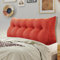 Dreieckiges Kopfteil-Kissen-Set mit abnehmbarem Bezug, Keilkissen, Kissen-Set für Tagesbett, 180 x 50 x 20 cm, Orange