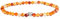 LAKADA Echtes Karneol Edelstein Armband mit facettierten 4mm Perlen und Edelstahlherz Heilstein Schutzstein Edelsteinarmband Glücksbringer Talisman Geschenk (Karneol, 18CM, S)