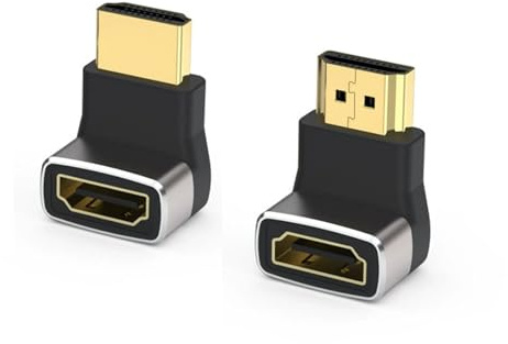 Comforty Lot de 2 connecteurs HDMI coudés - 90° et 270° - 8K - Idéal pour PS5, HDR, Dolby et plus encore