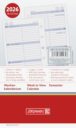BRUNNEN Wochenkalendarium MINI+ 2026 | A7