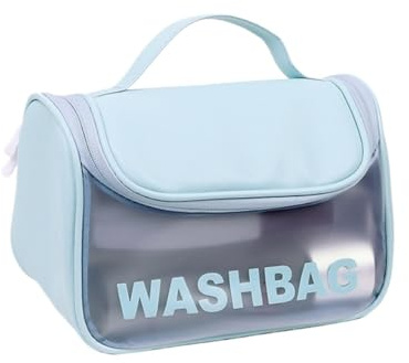 QuxetlRyz Kosmetiktasche Reise-Kosmetiktasche, Senior Sense, Wasserdicht, Multifunktionale Kosmetiktasche, Große Kapazität, Transparent(Blue)