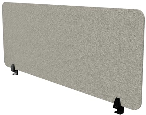 ASSMANN Trennwand Schreibtisch VITECO, 140x56cm, Akustik Sichtschutz | einfache Montage mit Tischklemmen, Schallschutz für Büro, Schule & Homeoffice, aus 75% recyceltem PET-Filz, Harbor-Schwarz