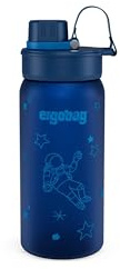 ergobag Trinkflasche Astronaut - Dunkelblau | Mit ergobag Motiv, 550 ml, auslaufsicher, für Kohlensäure geeignet und spülmaschinengeeignet für den Alltag