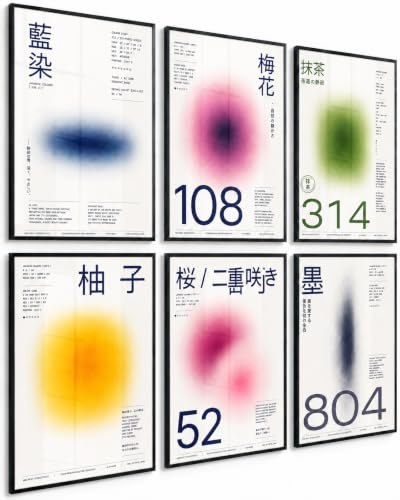 PosterPost 6x Japan Poster Set DIN A4 | Moderne Japanese Aesthetic Art Prints und abstrakte Kunstdrucke als minimalistische Japandi Wanddeko für Wohnzimmer, Schlafzimmer, Büro & Flur | Made in Germany