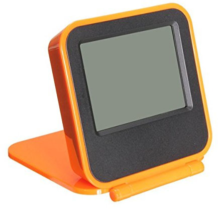 EsportsMJJ Faltbar LCD Digital Travel Desk Wecker Erinnerung Datum Tag Thermometer-Dunkel Orange