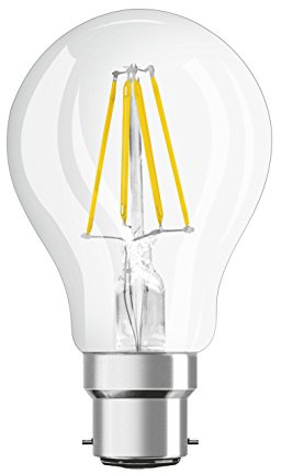 OSRAM LED Star Classic A / LED-lamp in bulb shape with B22d-base / not dimmable / replacement for 60 Watt / filament style clear / warm white - 2700 Kelvin / 1 pack