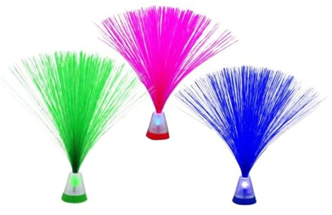 Playlearn 4 x Mini Fibre Optic Lamp Battery Operated Mood Novelty Nightlight Small Sensory Tools for Kids to Decorate Bedrooms, Home and Event Venues,Multicolor,9 Four Lamps