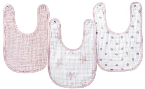 aden + anais Baby-Girls Aden by doll Lätzchen mit Schnappverschluss, 3er-Pack, Puppe, 23cm x 31cm