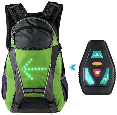 Lixada Fahrrad Rucksack mit LED Blinker Licht Radfahren Bike Reflektierende Tasche Pack 18L Outdoor Sicherheit Nacht Reiten Lauf Camping