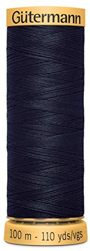 Gütermann 100% Natürliche Baumwolle Gewinde 100 m Breit Auswahl der Farben Dunkles Marineblau