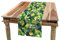 ABAKUHAUS Dschungel Tischläufer, Exotische Pflanzen Green Leaf, Esszimmer Küche Rechteckiger Dekorativer Tischläufer, 40 x 180 cm, Grün Gelb