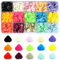 Basicon Druckknopf-Set, 150 Sets Kam Snaps, Liebesform, Kunststoff, Druckknöpfe, für alle Arten von Kleidung, DIY (15 Farben)