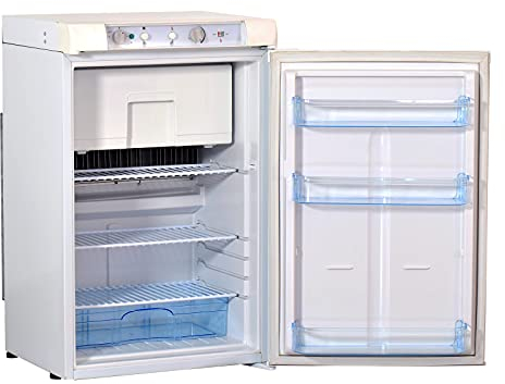 Smad Gas Fridge Freezer 100L,3 Way Caravan Fridge Freezer,LPG/Propane 30mbar for Off-grid,Campervan, Motorhome,Silent, Quiet 0dB, White