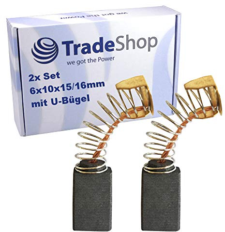 2x Kohlebürsten Motorkohlen 6x10x15/16mm für Makita Winkelschleifer Bohrhammer Elektro-Werkzeug Polierer Kreissäge mit Abschaltautomatik