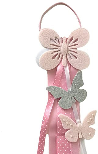 TULLE E MERAVIGLIE Porta cerchietti e mollette Farfalla personalizzabile con Nome, Portacerchietti per Capelli Bambina, Espositore Cerchietti