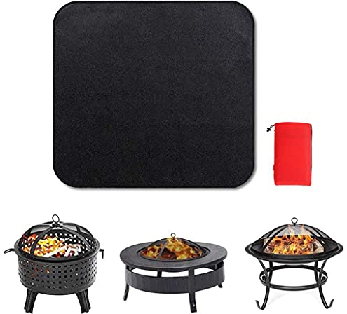 MisFox Camping Fireproof BBQ Grill Mat for Floor,Foldable Grill and Fire Pit High Temperature Mat, Splatter Protector Pad,Fireproof Underlay to Protect Your Patio, Lawn, Camping Site from Fire