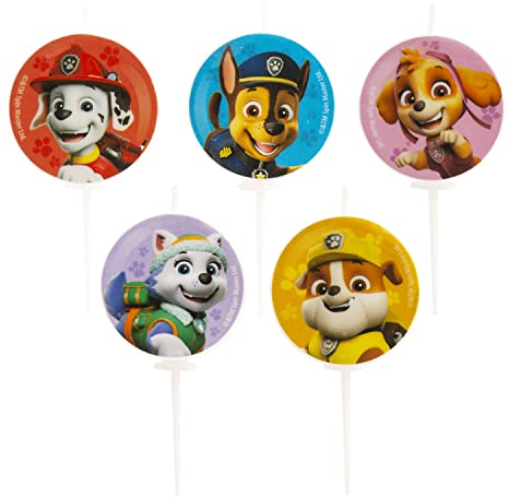 dekora - Paw Patrol Geburtstagstortenkerze für Kindertorten - 3 cm, Bunt, 346245