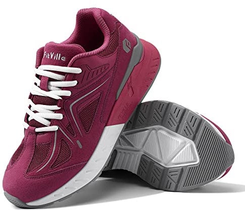 FitVille Basket Femme Légères Extra Large Chaussures de Running pour Pieds Plats Pied Gonflés Confortables Chaussures de Travail 41 EU X-Large