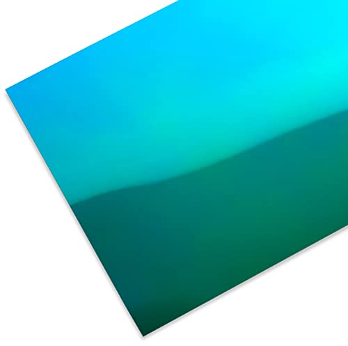 Polystyrol Spiegel, farbig, glatt, irisierend grün/blau 1 x 500 x 1000 mm