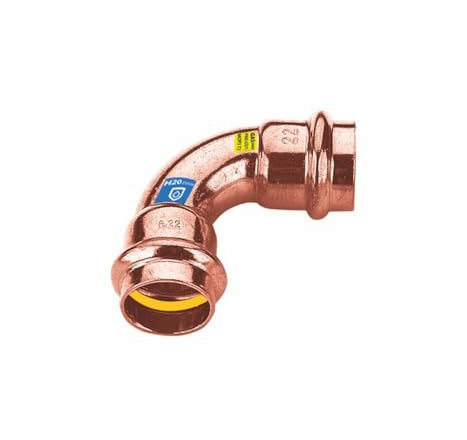 Sanpro Fitting - Pressfitting Kupfer 90° Winkel - Bogen, Größe V 35 (Pressfitting Kupfer Gas Wasser Trinkwasser Heizung Sanitär Fittings Kupferleitung)