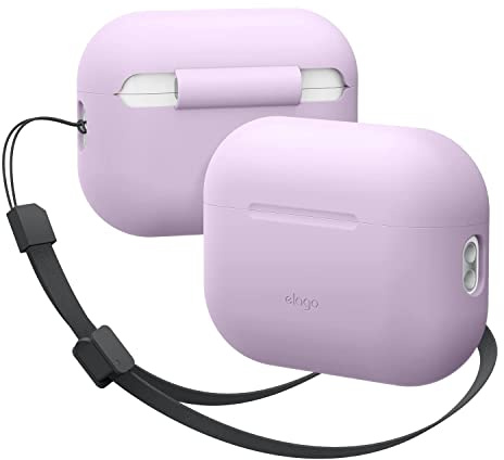 elago Silikon Hülle für AirPods Pro 2 | Front-LED sichtbar, kabelloses Laden (Violett)