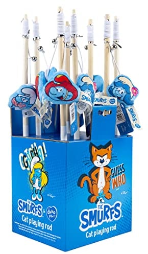 Smurfs duvoplus, Magnetische Angelruten, Schlümpfe, 42 x 8,5 x 2 cm, Mehrfarbig, Spielzeug für Katzen, stärkt die Bindung mit Ihrer Katze, fördert die Katze Sich zu bewegen, für stundenlangen