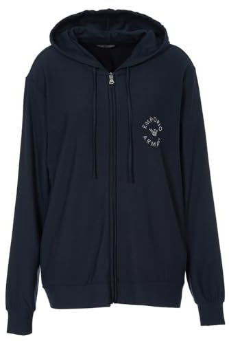 Emporio Armani Damen Emporio Armani Women's Viscose Fleece Full Zip Jacket, Marine, L EU