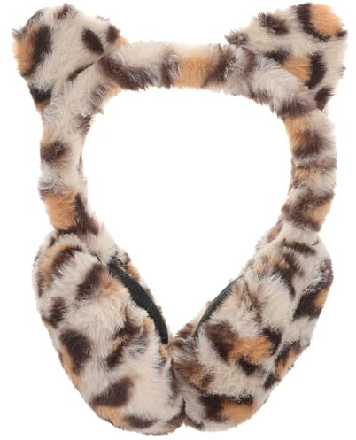 VALICLUD Cache-oreilles moelleux en forme de chat pour filles et enfants - Imprimé léopard - Cache-oreilles en peluche pour filles, comme sur l'image