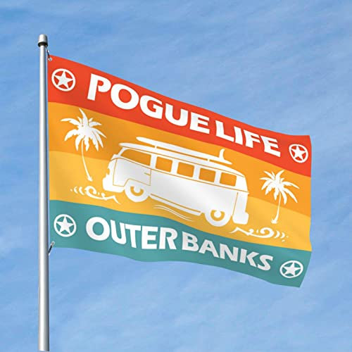 Divertidas banderas de jardín Pogue Life Outer Banks banderas para dormitorios decoración de casa del lago (tamaño: 152 x 244 cm)