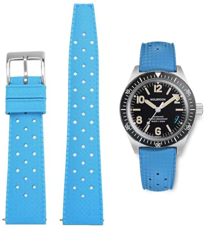 AIYIRUO FKM Kautschuk Uhrenarmbänder Armband Fluorkautschuk 18mm 19mm 20mm 21mm 22mm Schnellverschluss Tropischer Stil Uhrenarmbänder Ersatzarmband für Taucheruhren Auch für Omega X Swatch X Blancpain