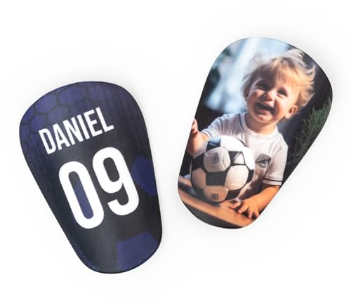 Wanapix | Personalisierte Fußball Schienbeinschoner Mini | Shinguards mit Foto und Text | Kinder und Erwachsene (100% Personalisierte)
