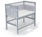 FabiMax Baby Beistellbett Flex mit innovativem Seitengitter für Boxspringbett, inkl. Matratze und Nestchen aus Netzstoff, Buche massiv grau, Air/graue Würfel