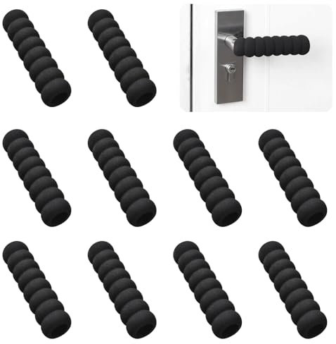 UFURMATE Door Handle Covers, 10Pcs Soft EVA Foam Knob Covers Anti-Static Safety Door Handle Glove Covers Door Knob Protector for Spring and Winter (Black)