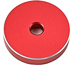 wisoolkic Schallplatten Grammophon Plattenspieler Adapter, Zubehör, professioneller Phonographen Ersatz, Aluminium Spielzentrum, rund, Rot
