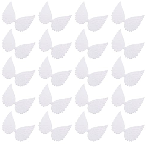 MAGICLULU 30 Stück Mini-Farben Stoff-Engelsflügel-Aufnäher Zum Aufnähen Bestickter Dekorativer Engelsflügel Für DIY-Projekte Basteln Kuchendekoration