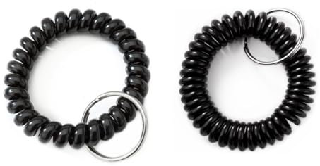 NanTun Lot de 40 porte-clés extensibles noirs en spirale pour étiquettes numérotées, badges d'identification de salle de sport