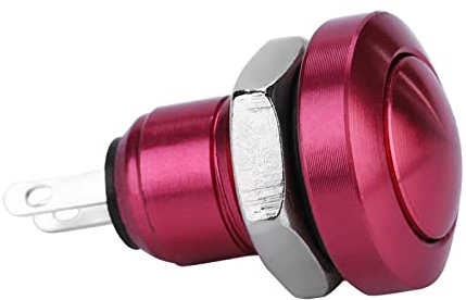 Mini Botón Pulsador Momentáneo Impermeable para Coche de 8 Mm, Interruptor de Encendido, Aleación de Aluminio y Zinc de 24 V, Resistente Al Agua IP65, para Bocina, Encendido,