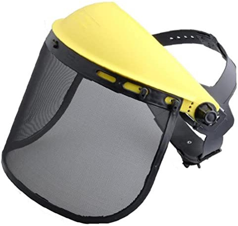 Tremmer di erba, scudo per il viso di sicurezza con visiera in rete per la punta del palo del trimmer motosega