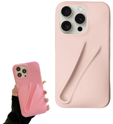 Lipgloss-Halterung, Silikon-Lipgloss-Schutzhülle für 13, 14, 15 Pro Max (Rosa, für iPhone 13)
